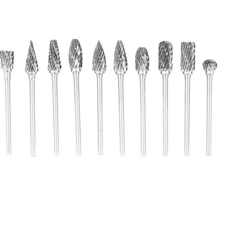 Set mit 10 rotierenden Hartmetallfeilen mit zwei Texturen, 2,35 x 6 Zoll (1/5)
