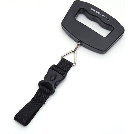 Pèse-bagage électronique portable, balance numérique, capacité max. 50 kg, noir, 1 pièce