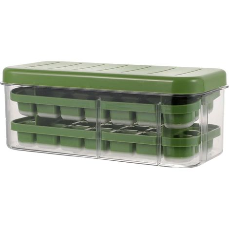 à Glaçons Grand Format Silicone avec Couvercle Vert, Moule Glace (1/5)