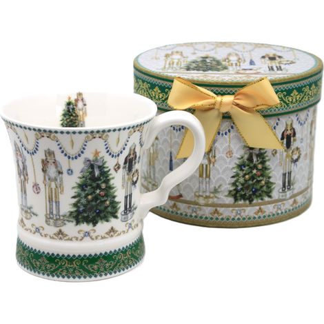 Taza de porcelana navideña Cascanueces de 320 ml en una caja decorativa. (1/5)