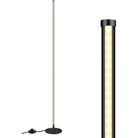 Lampadaire sur pied salon LED dimmable 3000K blanc chaud – H146cm – Interrupteur à pied – Éclairage doux et économe en énergie (1/5)