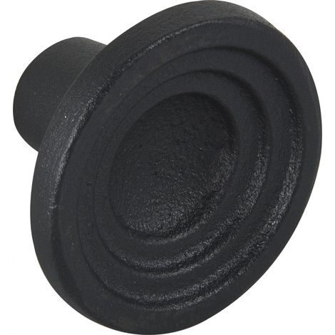 Furnipart Möbelknopf Fleur ø 46 mm - Möbelknopf Vintage aus Metall - Antik Knauf rund, Gusseisen schwarz