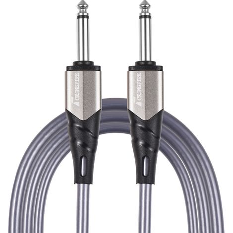 Câble audio mono 6,35 mm (1/4 pouce) pour instrument, 3 m (10 pieds), double interface droite avec réduction du bruit, étanche et résistant à la compression, pour guitare électrique, clavier, table de (1/2)