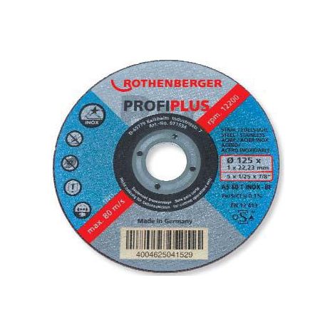 Trennscheibe 125x1,00mm Nr.71534 f. Edelstahl und Bleche