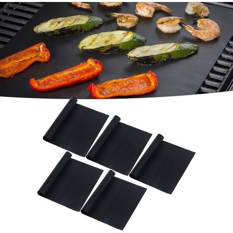 Tapis de barbecue antiadhésif réutilisable en téflon résistant aux hautes températures, 40 x 50 cm (1/5)