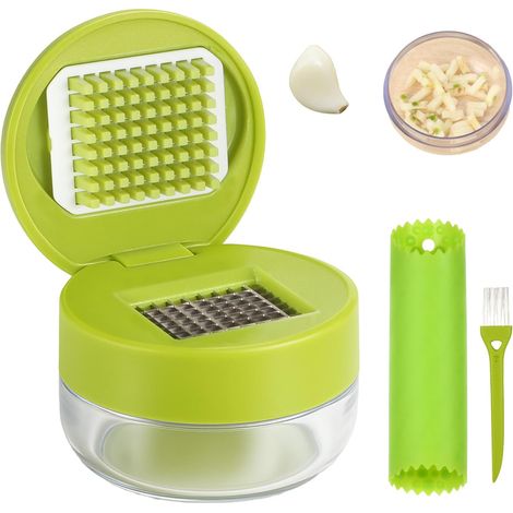 1 Ensemble presse-ail, couteau acier inoxydable, ABS, éplucheur, brosse, cuisine maison camping (1/5)
