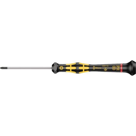 Tournevis Kraftform Micro pour vis cruciformes PH, PH 00 x 60 mm, Noir/jaune (1/2)