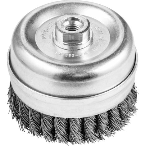 PFERD TOOLS Topfbürste mit Stützring gezopft TBGR Ø 100mm M14 Stahl-Draht-Ø 0,50mm Winkelschleifer