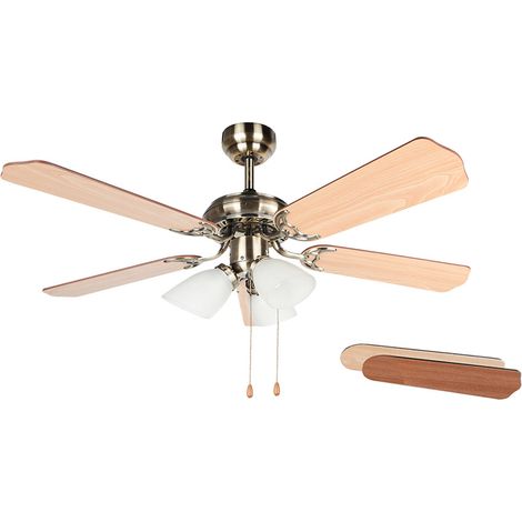 Orbegozo ventilador de techo con luz CT 23105, 3 velocidades, 5 aspas, sistema ventilación reversible, 105 cm diámetro, 50 W (1/4)