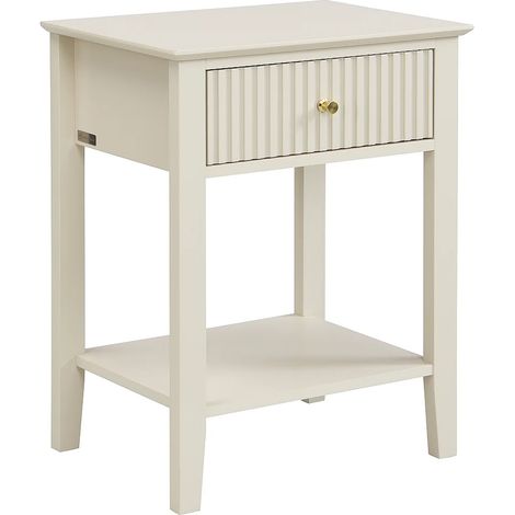 Comodino con 1 cassetto e 1 ripiano - MDF - Beige - NIRIVA (1/5)