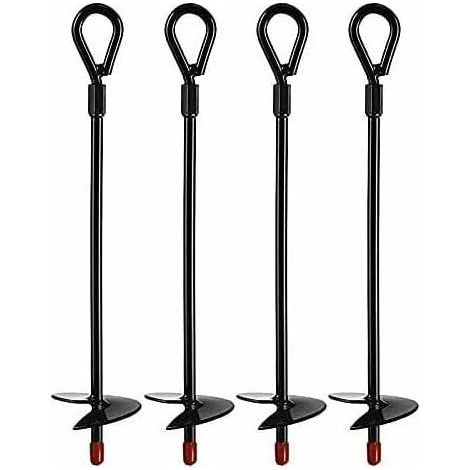 Ancres au Sol , ancrages de terre robustes pour Tarières de 5 Pouces, Ancrage au sol Ensembles pour tentes, auvents, abris, Trampolines et balançoires (4 pcs) (1/5)