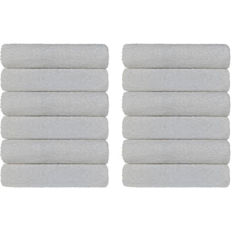 Set Asciugamani Bagno 100% Cotone Super Assorbenti Telo Doccia Spugna Professionali Salvietta Lavetta Viso Asciugamano Salviette Teli Asciugamano Ospite Qualità Hotel Lavette 12 Asciugamani - GrigioCh
