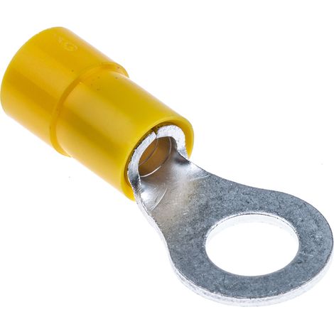 Cosses à œillet RS PRO, Isolé, Jaune, 6mm², M6, 12mm