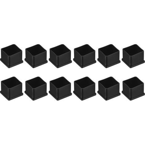 12 Pièces Bouchons Carrés en Plastique 32 x 32mm Noir (1/5)
