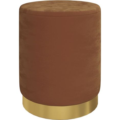 Tabouret de rangement rond Marron Velours 31 x 37 cm CFW374686 (1/5)