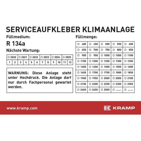 Adhesivo inspecci贸n climatizaci贸n - Alem谩n 96x66 UNIVERSAL KL070900