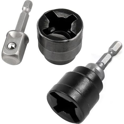 2er-Pack Scherenwagenheber-Adapter – Ersetzt Ratschenschlüssel – Kompatibel mit 1/2-Zoll-Schlagschrauber, 1/4-Zoll-Sechskantbit, Akkuschrauber und Akku-Bohrschrauber – Scherenwagenheber-Werkzeugsatz (1/5)