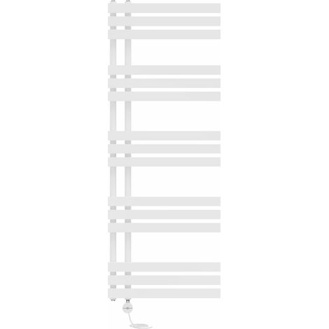 Prefilled Thermostatic D-shape Electric Heated Towel Rail Radiator Ladder Warmer 1600x600mm White (1/5)