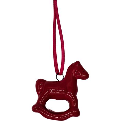 Colgante de caballito mecedora, fucsia, pequeño, 4x1,5x4