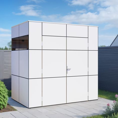 Abri de jardin Bertilo HPL Mini blanc 3,03m² (1/5)