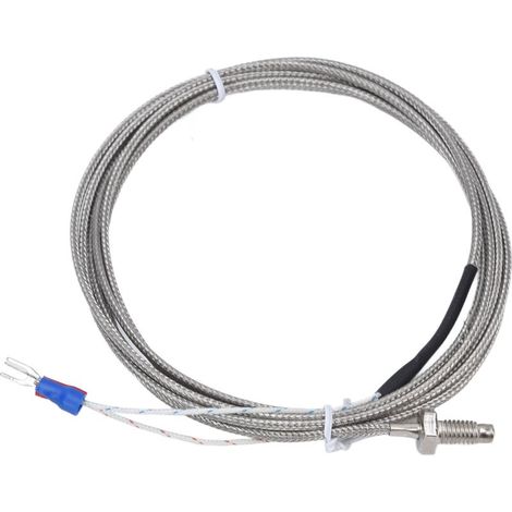 Sonde de température à thermocouple type K - Fil blindé mis à la terre, type à vis, plage 0-450℃ WRNT-01 (1/5)