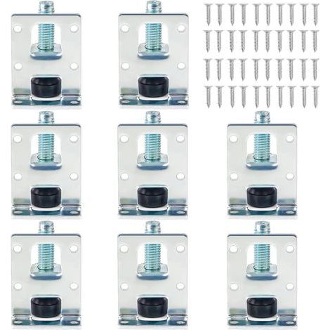 8 Pieces Adjustable Furniture Levelers for Cabinets, Heavy Duty Leveling Feet, Sturdy Furniture Levelers, Adjustable Furniture Feet for Tables, Shelves, Cupboards, Workbenches (1/5)