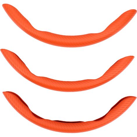 Lot 3 housses volant fibre carbone antidérapantes segmentées pour voiture, camion, SUV, berline, van, orange, 38 cm (1/5)