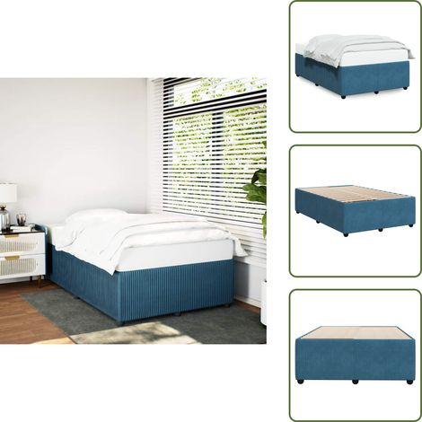 The Living Store Bettgestell Blau 120x190 cm Samt - Samt (1/5)
