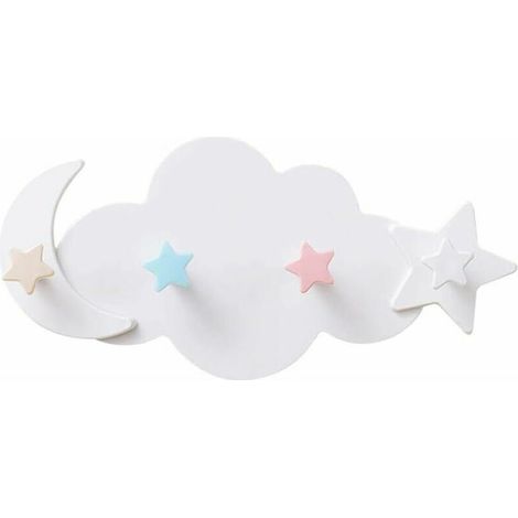 Porte-manteau mural pour enfants, décoration murale en forme de nuage, chambre de filles (1/5)