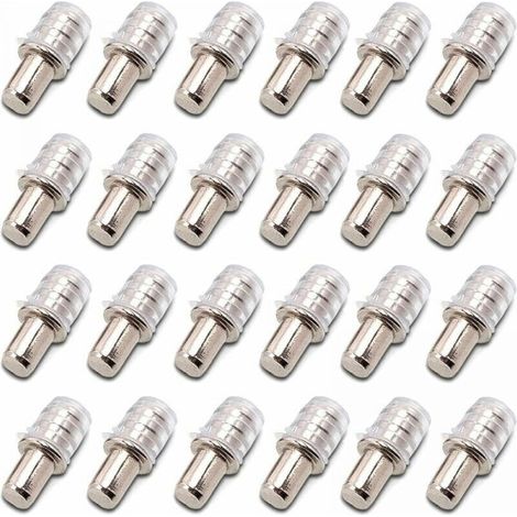 100 pièces Taquets D'étagère Support D'étagère Taquets à Enfoncer Taquet Support Tablette à Enfoncer 5 mm avec Manchon en Caoutchouc pour Étagère en Bois