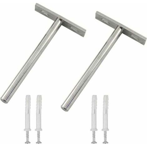 Supports Étagères Flottante 2 Pièces Supports Equerre Etagere Support Etagere Invisible Support Pour Etagère Flottante Invisible Avec 4 Et Vis 4 Tube D'Expansion Pour Tablette En Bois (1/5)