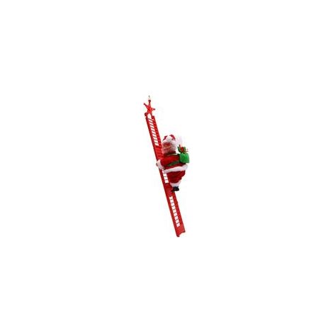 Scala elettrica di Babbo Natale con musica, a batteria, decorazione da appendere all'albero di Natale - Articoli per feste di Natale - Crezuo