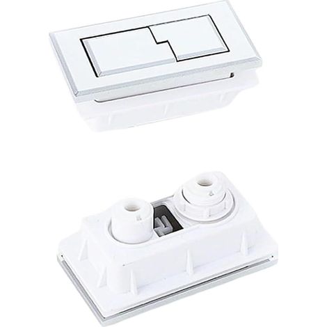 Bouton de chasse d'eau, toilette, double poussoir rectangulaire (1/3)