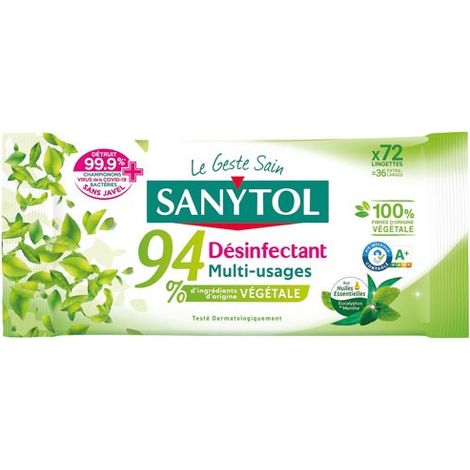 Sanytol Salviettine Disinfettanti X72 Eucalipto-Menta - Sanytol