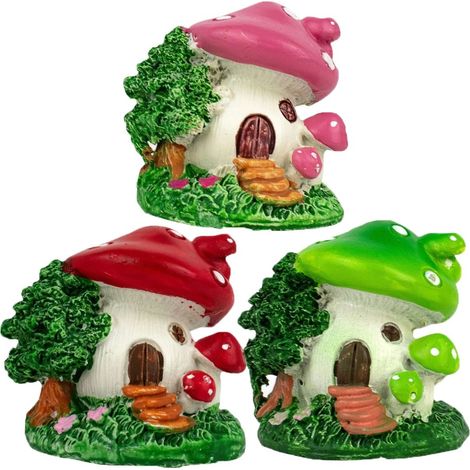 Gartendekoration Feenhaus für Gartenfiguren-Set mit 3 Figuren