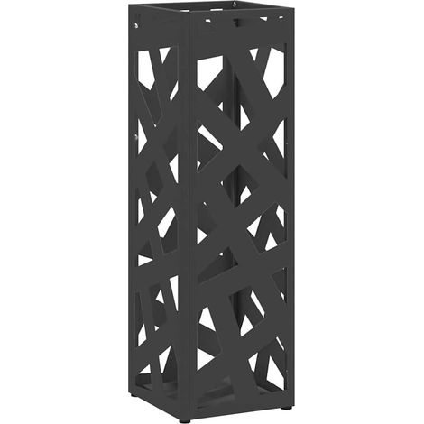 Porte-parapluie avec stockage Noir 15,5 x 15,5 x 49 cm Métal (1/5)
