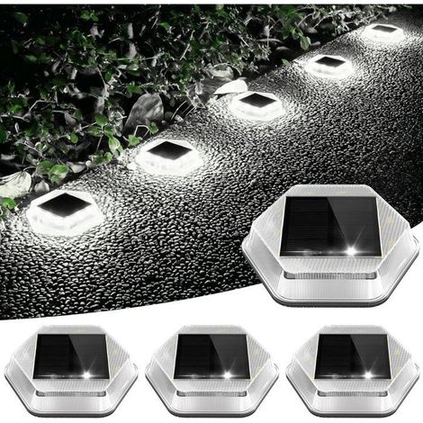 Lampes Solaires de Sol Extérieur, 6000K Lumiere Extérieur IP65 étanches, Auto ON/OFF Éclairage étanche, 4pcs [Classe énergétique F] (1/5)