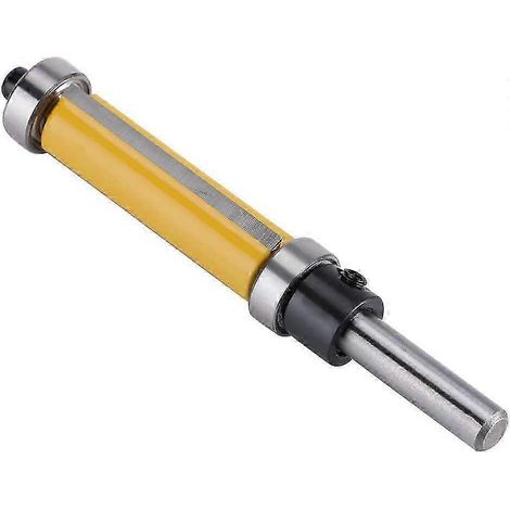 Fraise à affleurer à queue de 76,2 mm (1/4 pouce) avec roulements supérieur et inférieur, jaune (1/5)