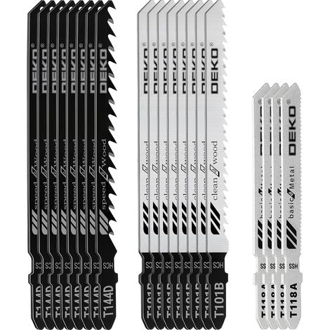 20 PCS Lames Scie Sauteuse, à Queue en T, 3 Modèles HCS HSS pour Coupe Bois, Métal et Aluminium, avec Boîte Plastique Transparente (1/5)