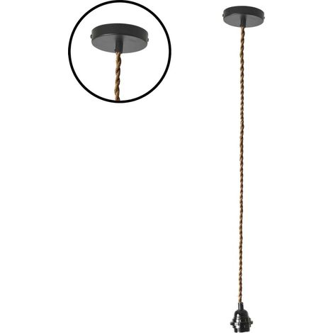 Monture métal Noir pour Suspension Douille avec fil cordes (1/2)