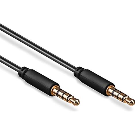 cavo collegamento aux audio jack 3.5 mm stereo 4 poli 3 mt nero (1/4)