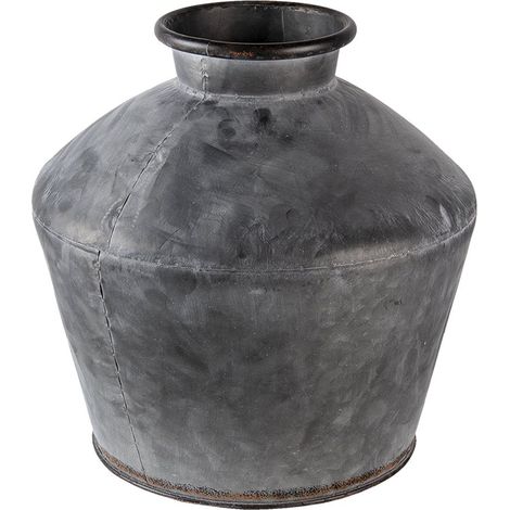 Vase Décoratif en Métal Gris Objet de Décoration Design pour Salon et Chambre 39 x 38 cm - PANGIVO (1/4)