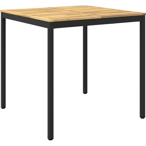 vidaXL Mesa de Bar para Jardín Blanco y Negro 110 x 108,5 x 105 cm (1/2)