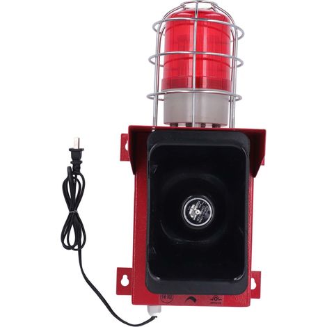Avertisseur sonore et lumineux industriel 130dB 3 tons sirène, voyant lumineux haute intensité, 110V US, alarme de sécurité pour atelier et machine. (1/5)