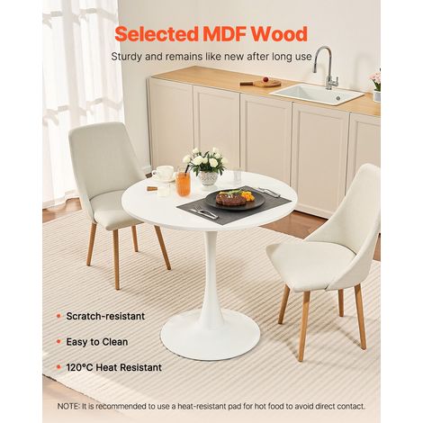Table à manger ronde, 80 x 80 x 72,5 cm, table de salle à manger en bois pour 2 à 4 personnes, meuble circulaire moderne avec piéde… (1/5)