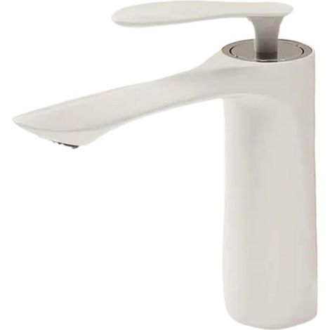 Mitigeur de lavabo, laiton, blanc, pour vasque et sanitaires (1/5)
