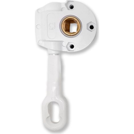 Máquina enrollar toldo, especial gancho largo, modelo tld05, de zamak con acabado blanco, 77 x 35 x 175 mm, blister