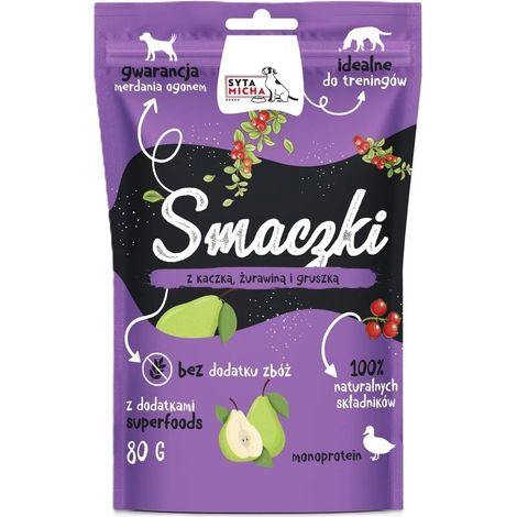 Syta Micha Hundeleckerlis 80g Packung - Hundeleckerlis mit Ente, Cranberry und Birne 80g