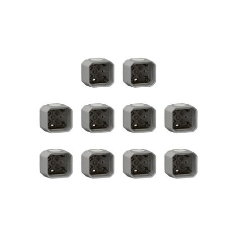 Legrand - Plexo L - LOT de 10 bou00eetiers 1 poste - Composable - Gris - Ref. : 069651Lx10 (1/5)
