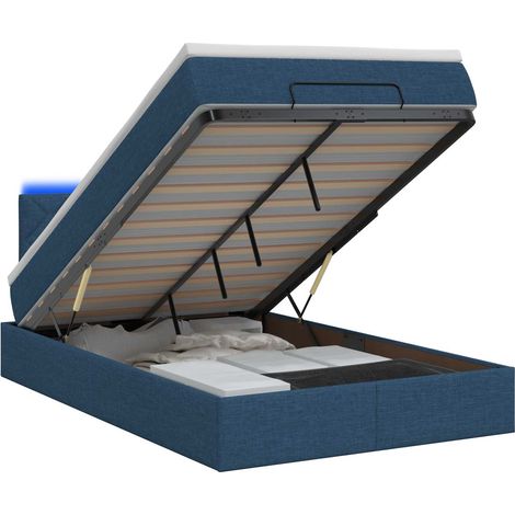 Maison Exclusive - Lit coffre avec matelas et LED Bleu 120 x 200 cm Tissu (1/5)